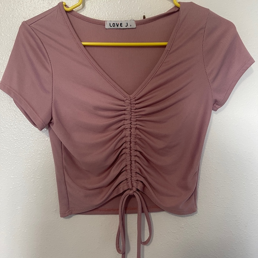 Pink Cinched Crop Top